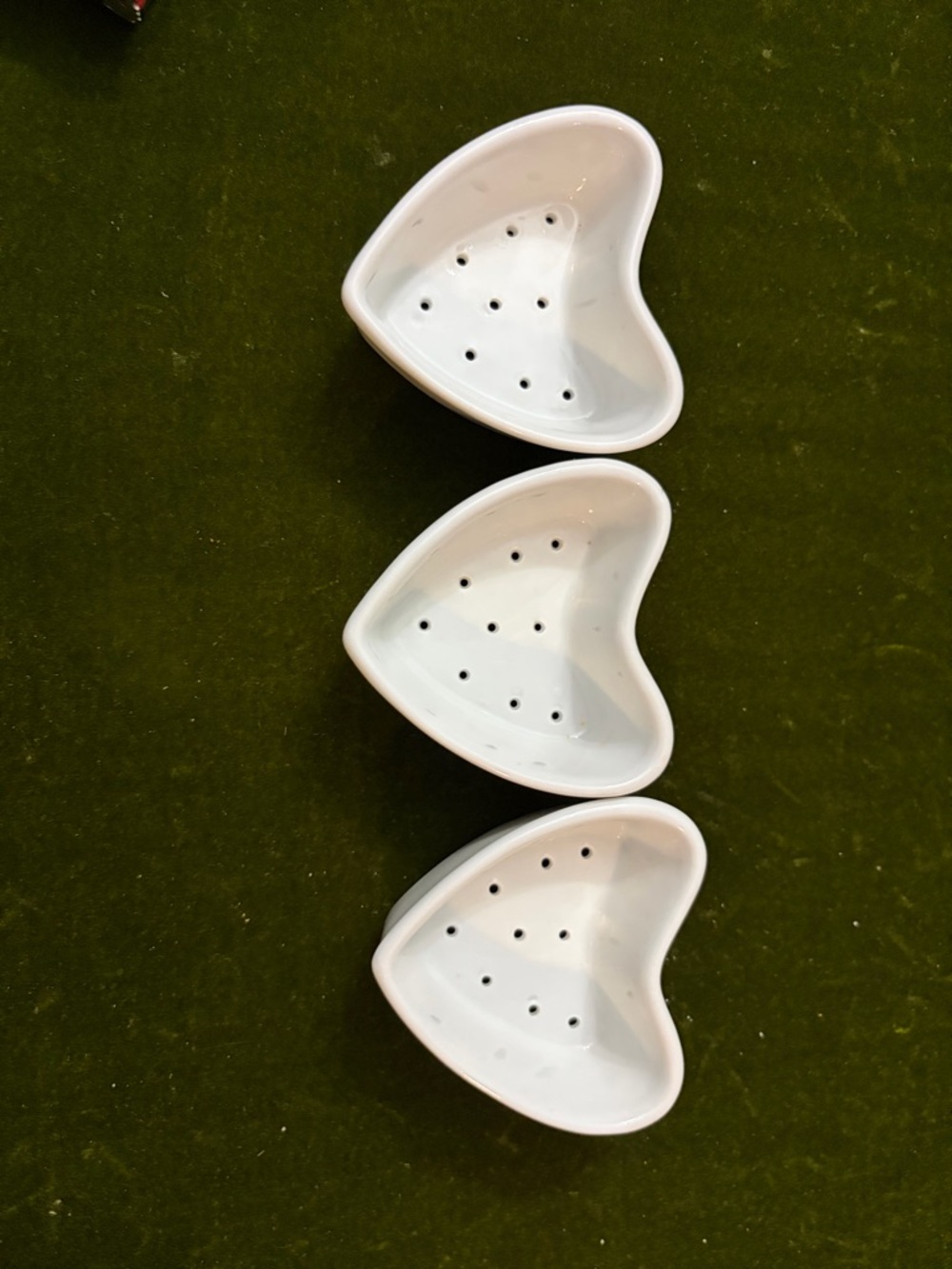Vintage Apilco France white ironstone or porcelain hart shaped molds